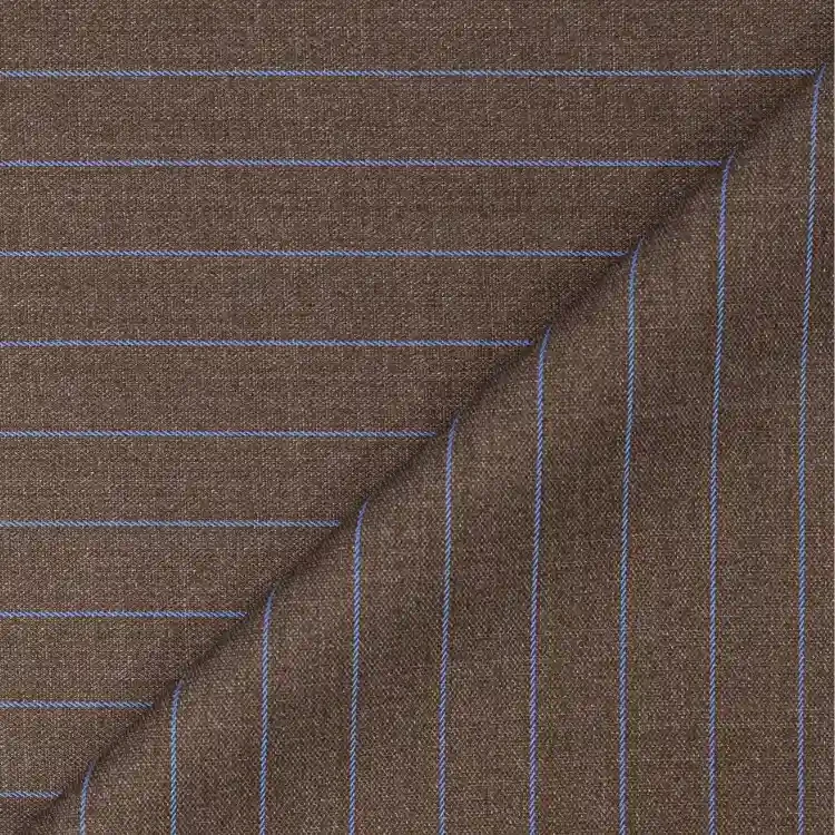 Brown with Blue Pinstripe