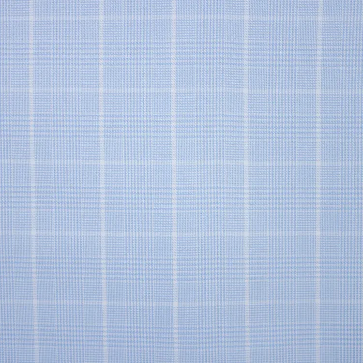Two Tone Light Blue Check Shirt Fabric