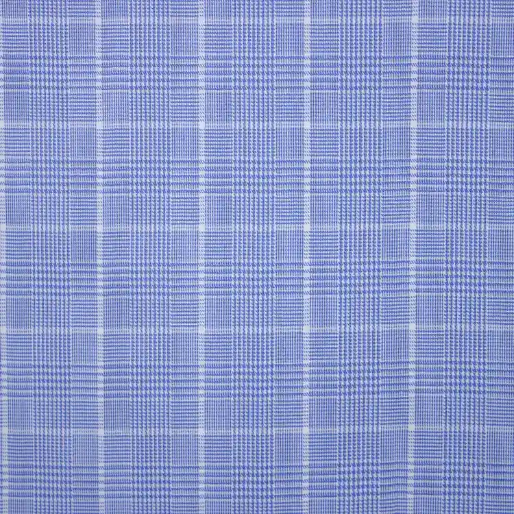 Two Tone Purple Blue Check Shirt Fabric