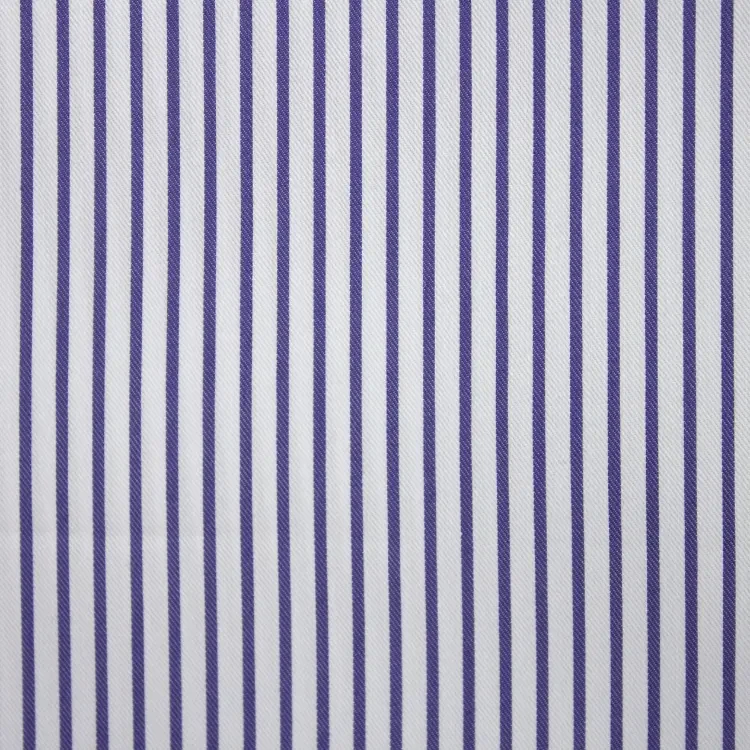 Purple Stripe On White Shirt Fabric