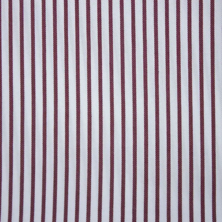 Copper Stripe On White Shirt Fabric