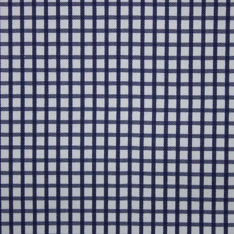 Dark Blue Check Shirt Fabric