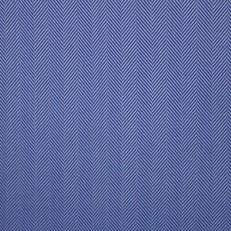 Blue Herringbone Shirt Fabric