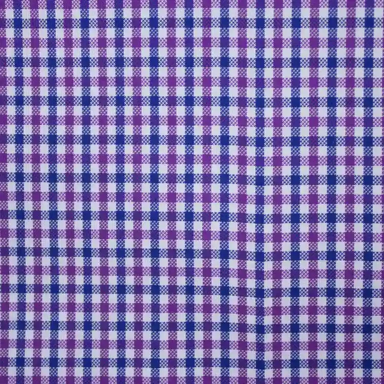 Purple And Blue Check Shirt Fabric