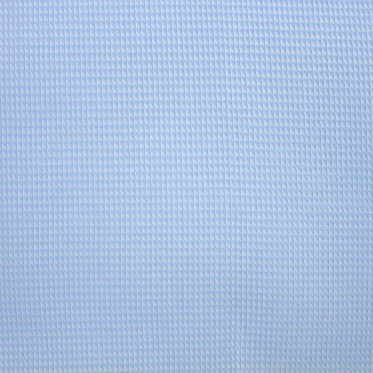 Self Tone Light Blue Check Shirt Fabric