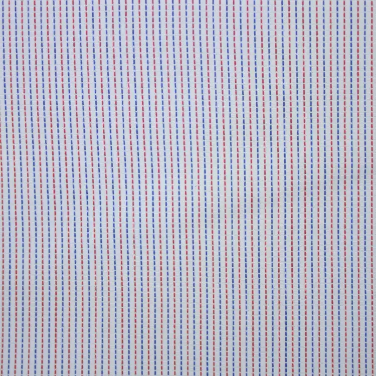 Blue and Red Needle Dot Shirt Fabric