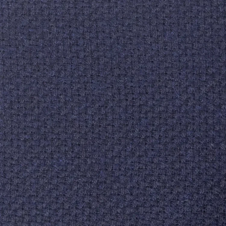 Dark Blue Basket Weave Tweed Fabric