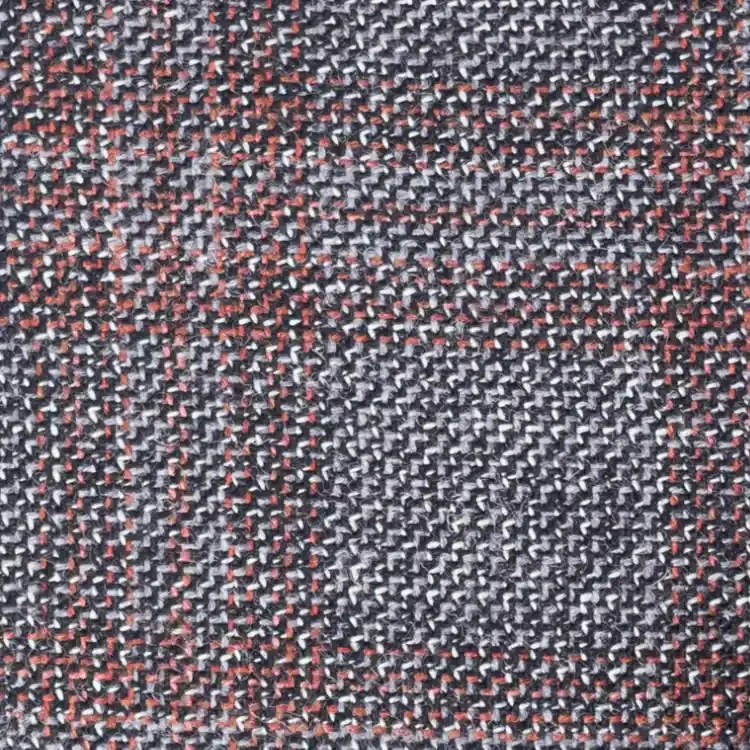 Gray with Brown Check Tweed Fabric