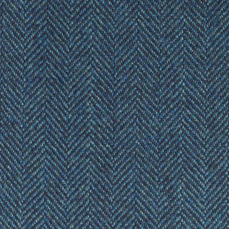 Dark Teal Green Herringbone Tweed Fabric