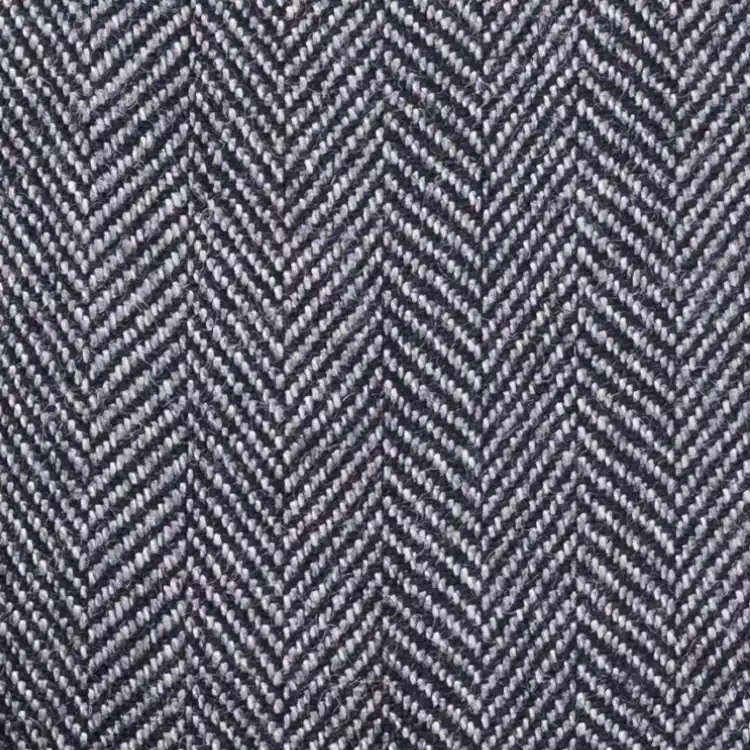 Charcoal Gray Herringbone Tweed Fabric
