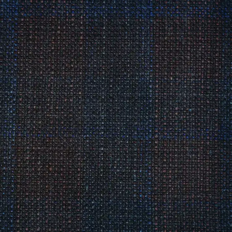 Dark Brown with Faded Cobalt Blue Check