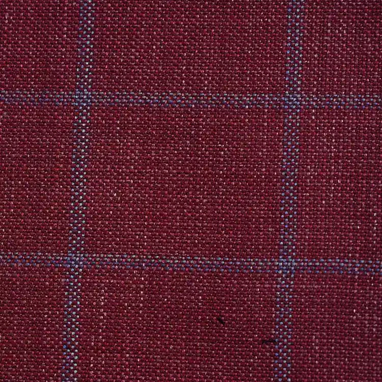 Dull Red with Light Blue Windowpane