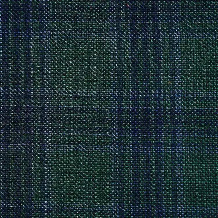 Dark Green with Blue Check